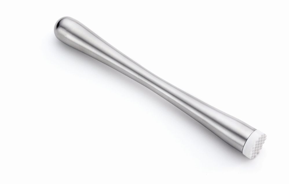Muddler With Plastic Tip / Chrome Plated