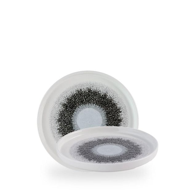 Studio Prints Fusion Black Walled Plate 21cm H:2cm