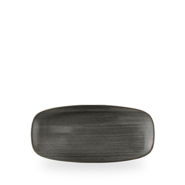 Stonecast Raw Black Chefs Oblong Plate 12.7cm