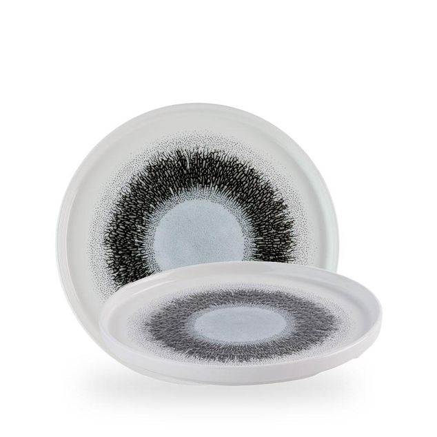 Studio Prints Fusion Black Walled Plate 26cm H: 2cm