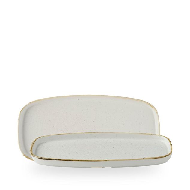 Stonecast Barley White Oblong Chefs Plates 30x15,4cm H: 2cm