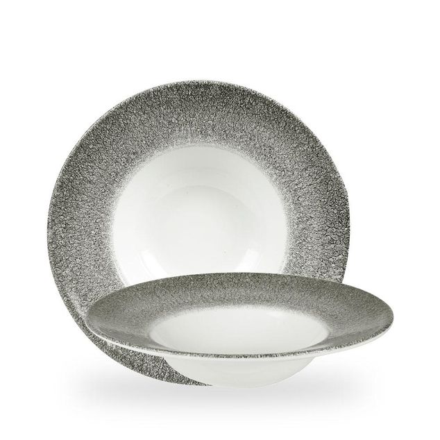 Raku Quartz Black Profile Wide Rim Bolle Large 28Cm