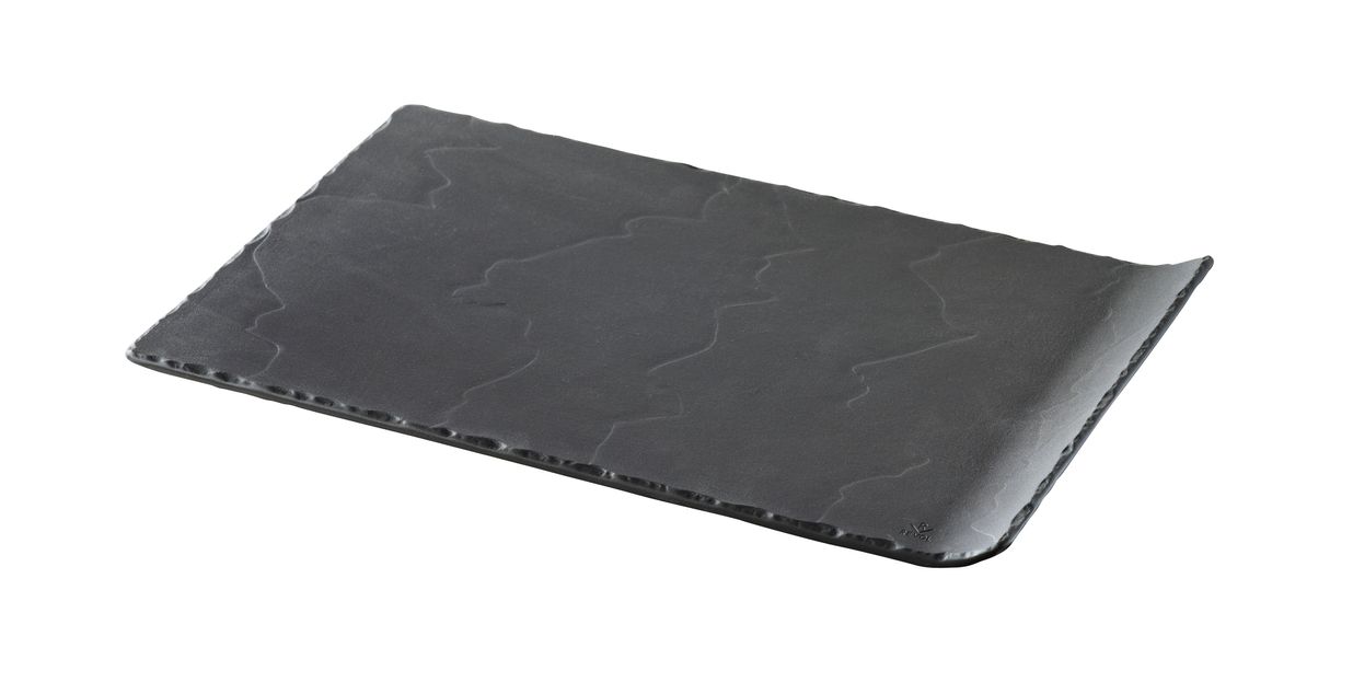Basalt Rektangulær Tallerken 1 Curved Edge Matt Slate Style