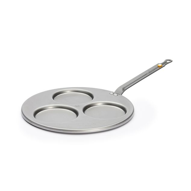 Mineral B Steel Blinis Pan Ø 27 Cm, For 3 Blinis 10 Cm.