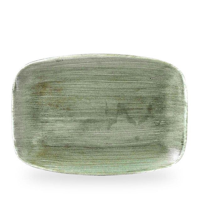 Stonecast Patina Burnished Green Oblong Chefs Tallerken 34.4 X 23.4Cm