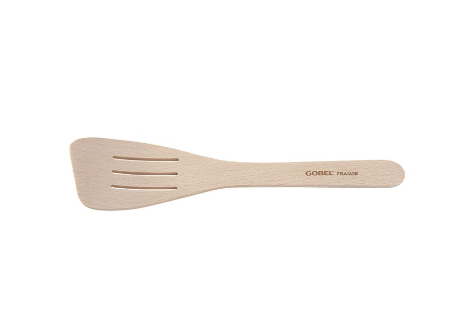 GOBEL Curved slotted spatula - beechwood - 30 cm - PEFC
