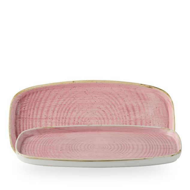 Stonecast Petal Pink Oblong Chefs Plates 35x18,5cm H: 2cm