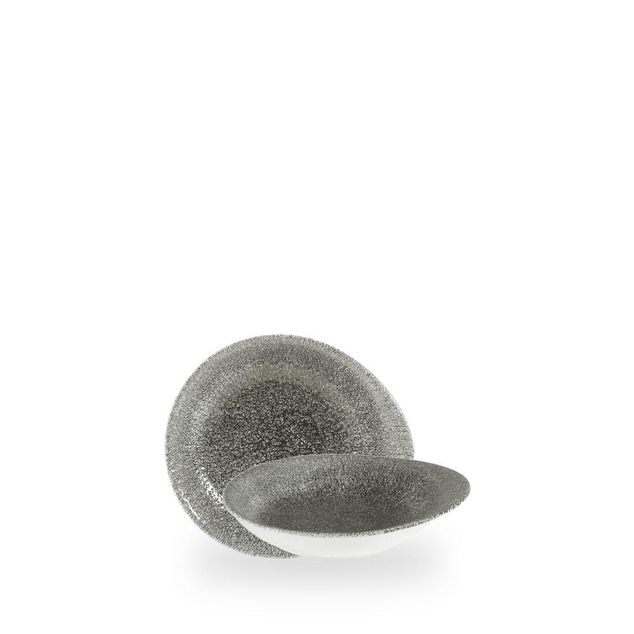 Raku Quartz Black Rund Lav bolle 16 X 14.5Cm