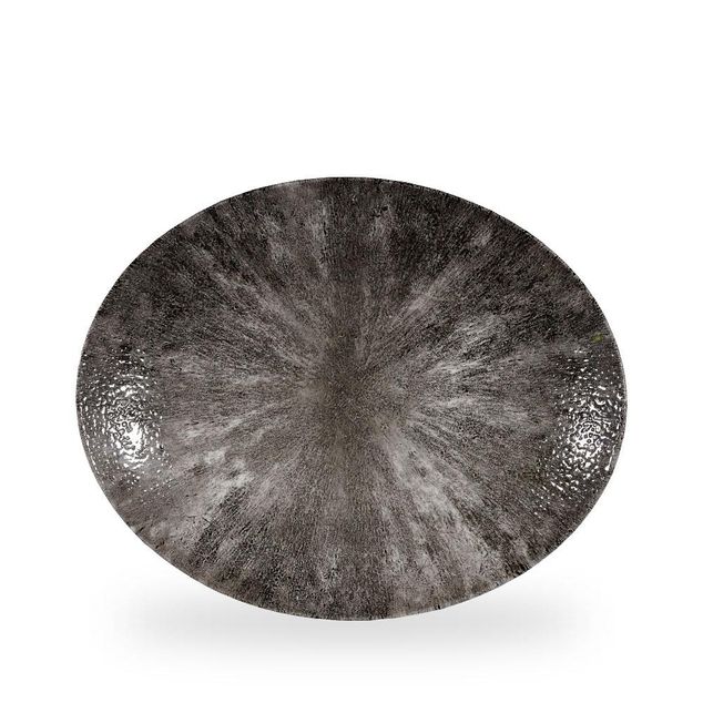 Stone Quartz Black Orbit Oval Coupe Tallerken 31.7 X 25.5Cm