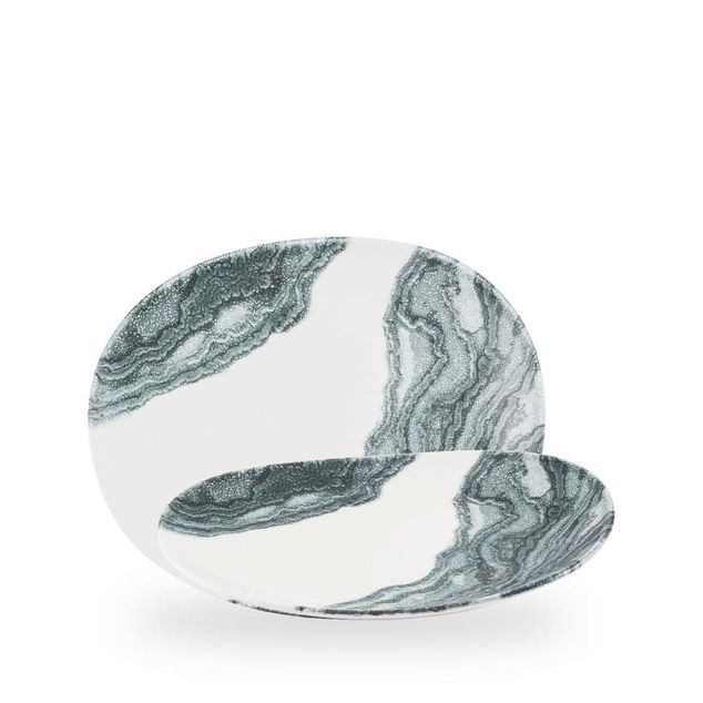Inked Tide Black / Opal Organic Plate  / 26cm