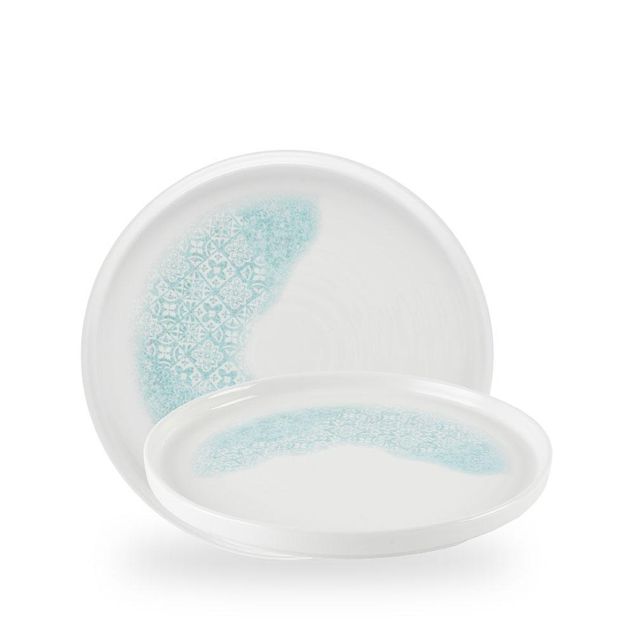 Med Tiles Aquamarine Walled Plate 26cm H:2cm