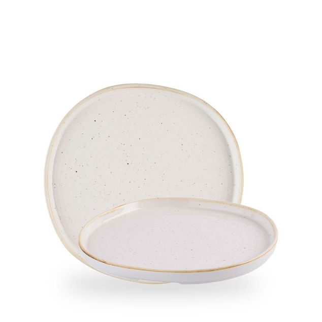 Stonecast Barley White Organic Walled Plate 25.5cm H:2cm