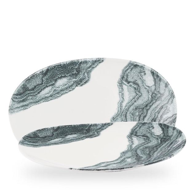 Inked Tide Black / Opal Organic Platter  / 34.5cm