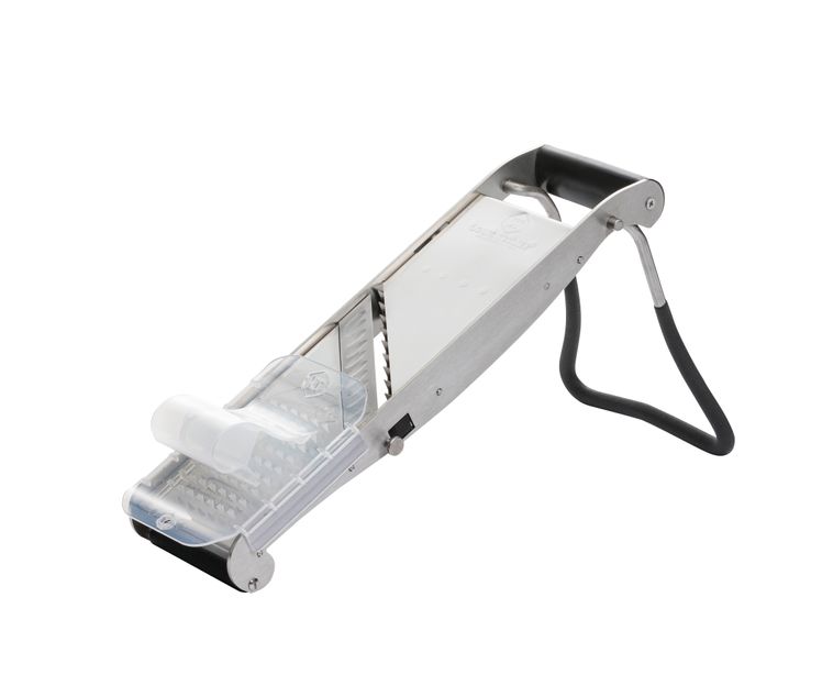 Louis Tellier (Bron Coucke) Compact Pro MandolIne Stainless Steel + 2 blades 2 and 10 mm + pusher