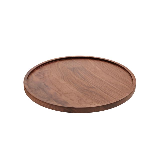 En Scene Round Tray With Edge 27cm Walnut