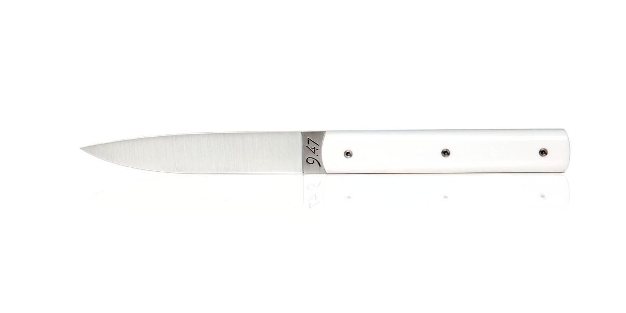Perceval Table knife 947 polyacetal white handle