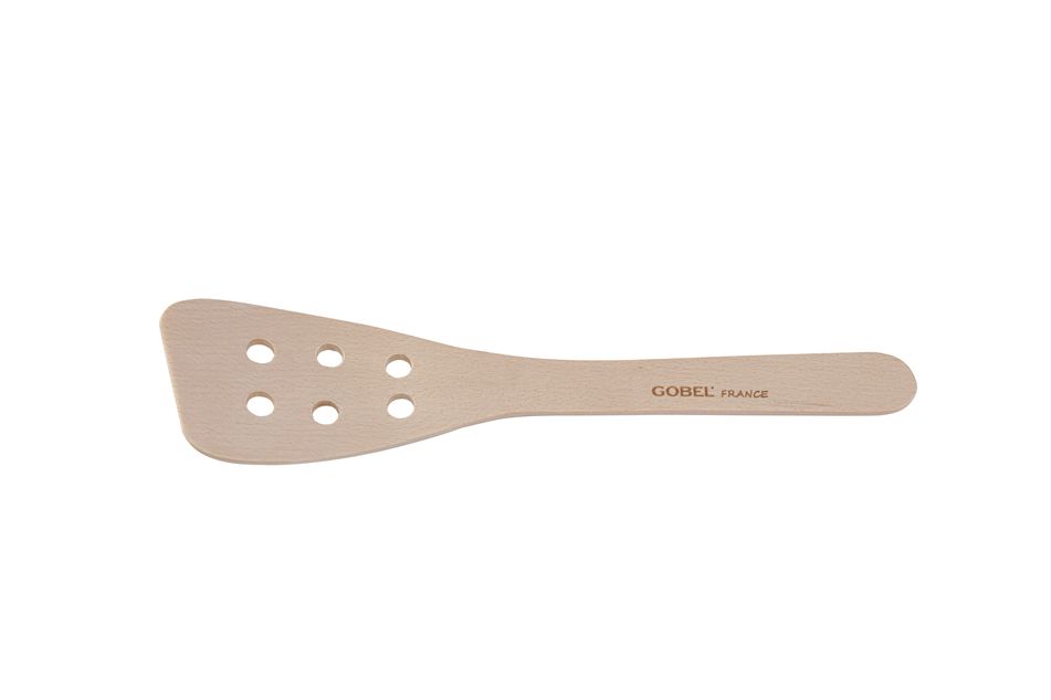 GOBEL Curved perforated spatula - beechwood - 30 cm - PEFC