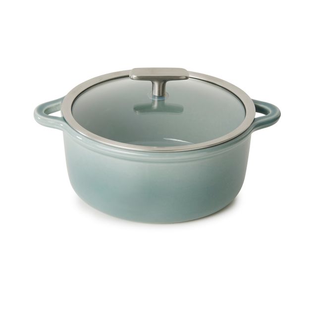 Bombance Round Cocotte 22Cm Induction With Glass Lid Cloud Grey + Glass