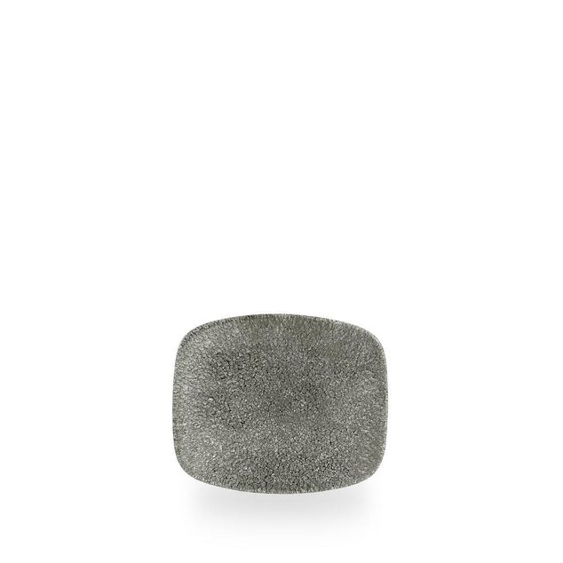 Raku Quartz Black Oblong Chefs Tallerken 15.4 X 12.6Cm