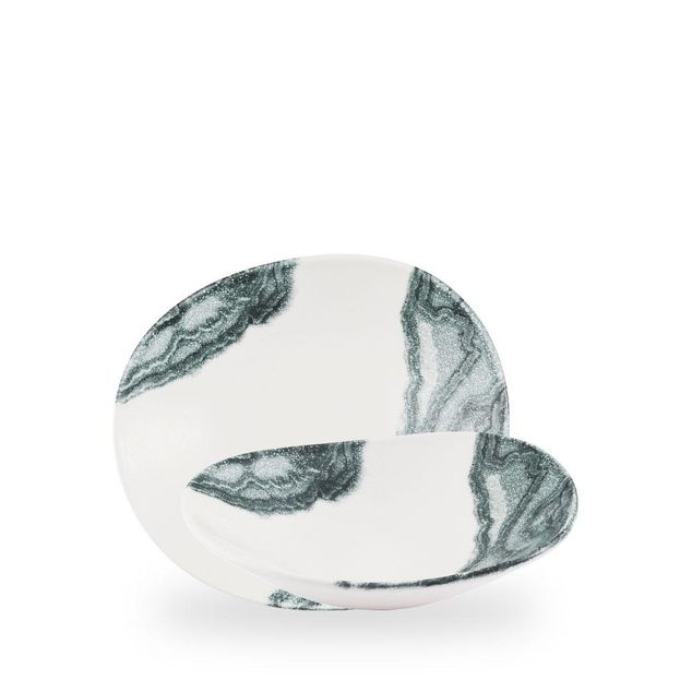 Inked Tide Black / Opal Organic Bowl  / 23cm 5.5cm 60cl