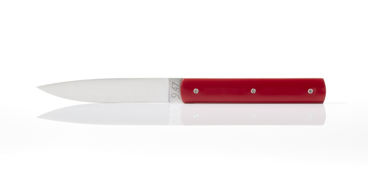 Perceval Table knife 947 polyacetal red handle