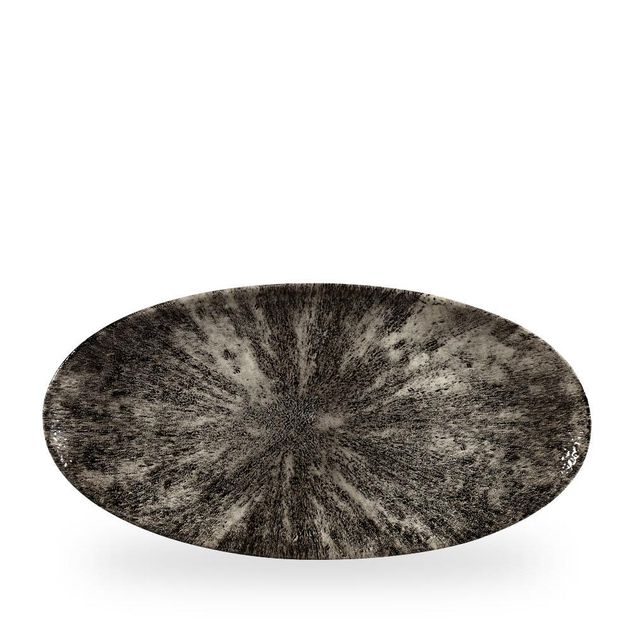Stone Quartz Black Oval Chefs Tallerken 34.7 X 17.3Cm