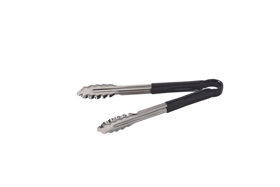 Louis Tellier Black PVC and stainless steel tongs - 30 cm - monobloc