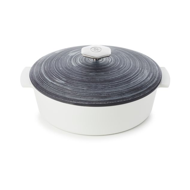 Revolution 2 Shallow Cocotte 11''/28Cm Matt Slate Style Induc.Cres.Argente