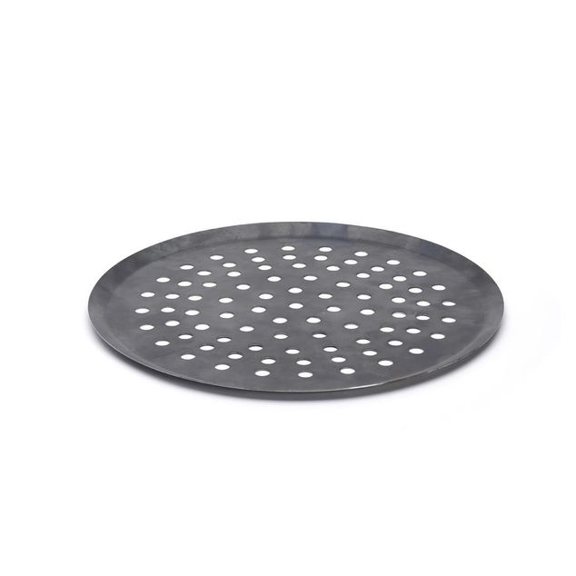 Perforated Pizza Tray, Heavy Blue Steel