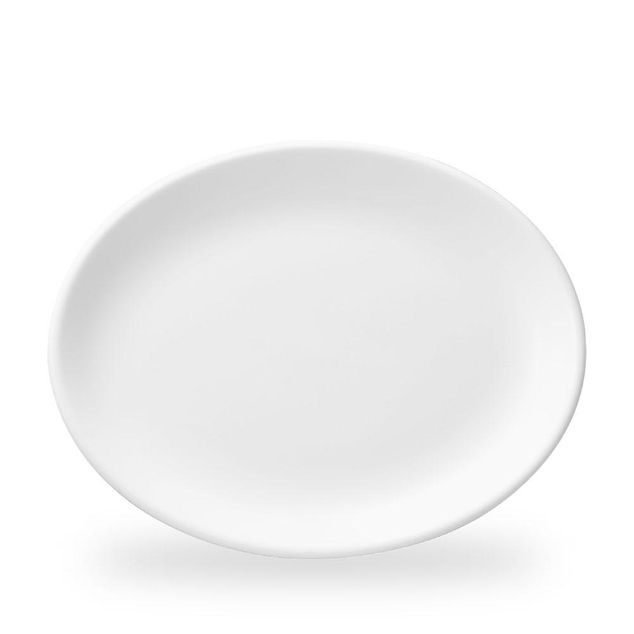 White Oval Tallerken 34Cm
