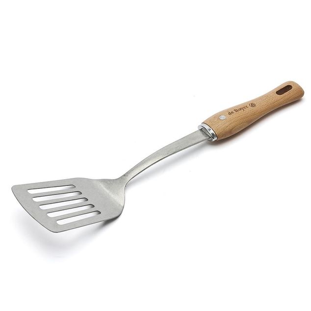 Slotted Spatula St.Steel Wooden Bbois Handle