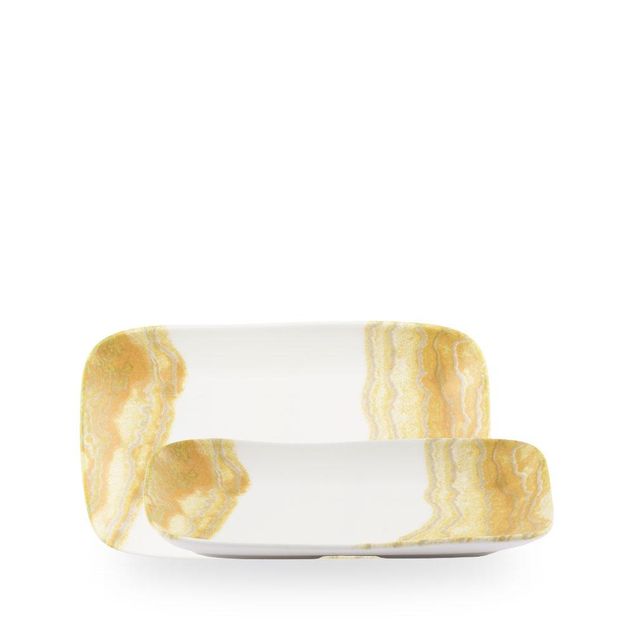 Inked Tide Gold / Natural Deep Tray  / 26 x 15cm
