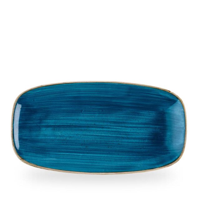 Stonecast Java Blue Chefs Oblong Plate 35.5cm x 18.9cm
