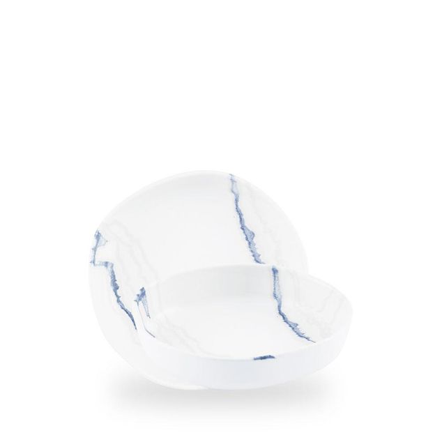 Inked Tide Accents Blue / Organic Walled Bowl  / 20cm 4.5cm