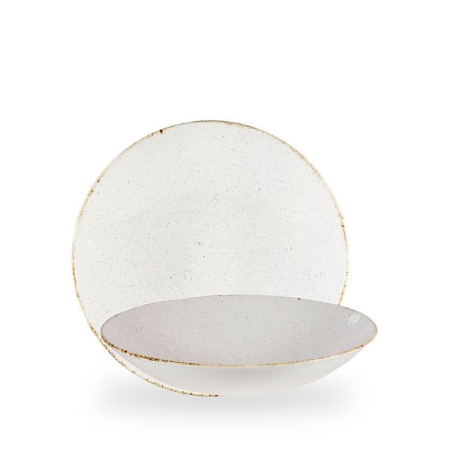 Stonecast Hints Barley White Coupe Buffet Bolle 38.5 X 8.8Cm
