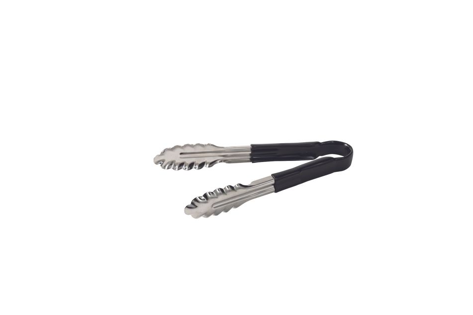 Louis Tellier Black PVC and stainless steel tongs - 24 cm - monobloc