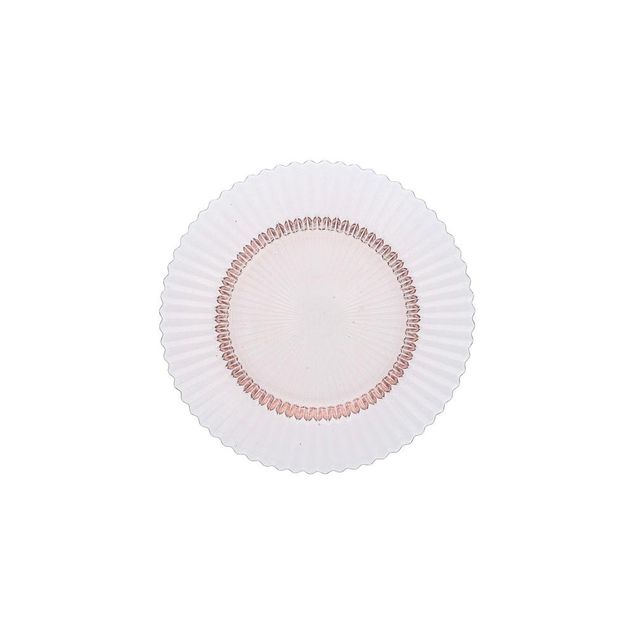 ACCESSORIES ARCHIE Glass Plate flat pink - Ø21,5cm - H:21cm
