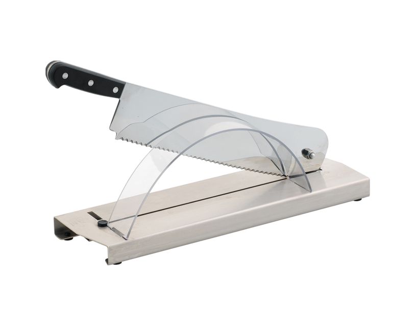 Louis Tellier (Bron Coucke) Bread slicer - St/St base - 35 cm straight blade