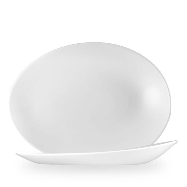 White Oval Orb Tallerken 34.6Cm