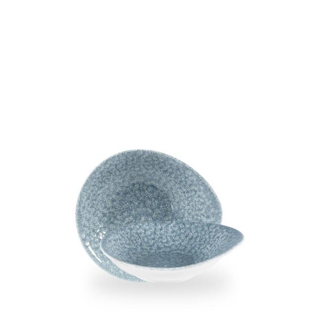 Raku Topaz Blue Rund Lav bolle 18.5 X 16.8Cm