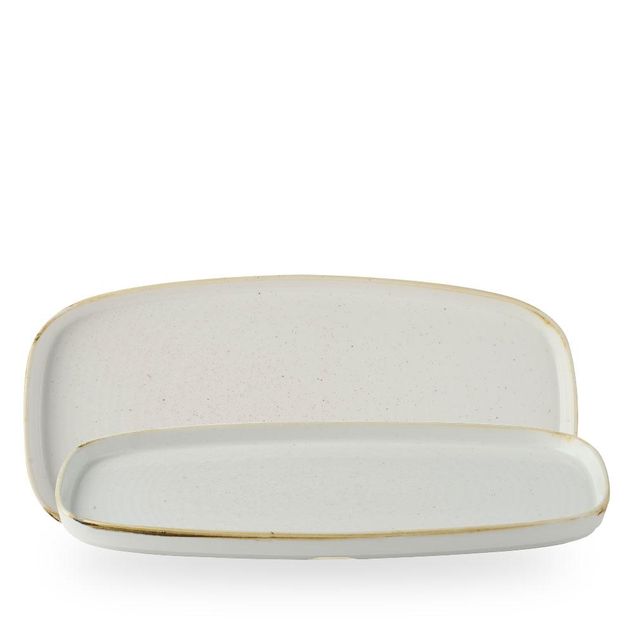 Stonecast Barley White Oblong Chefs Plates 35x18,5cm H: 2cm
