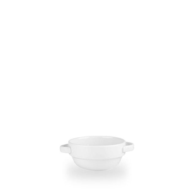 White Handled Stacking Bolle 36Cl H: 5.5Cm