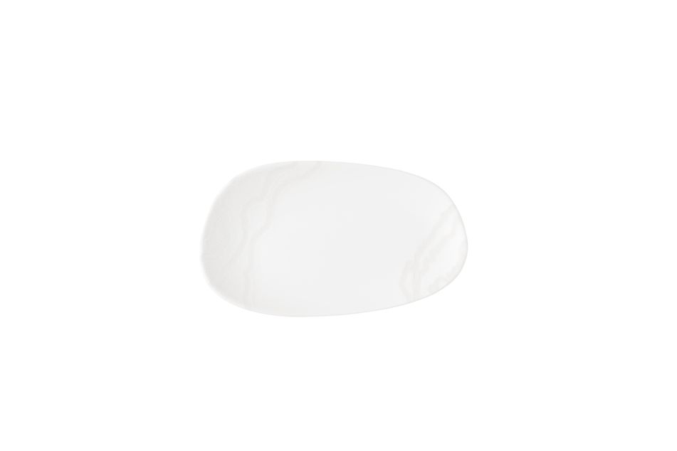 Inked Tide White Opal * Organic Oblong Plate * 22 x 13cm