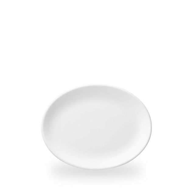 White Oval Tallerken 23Cm
