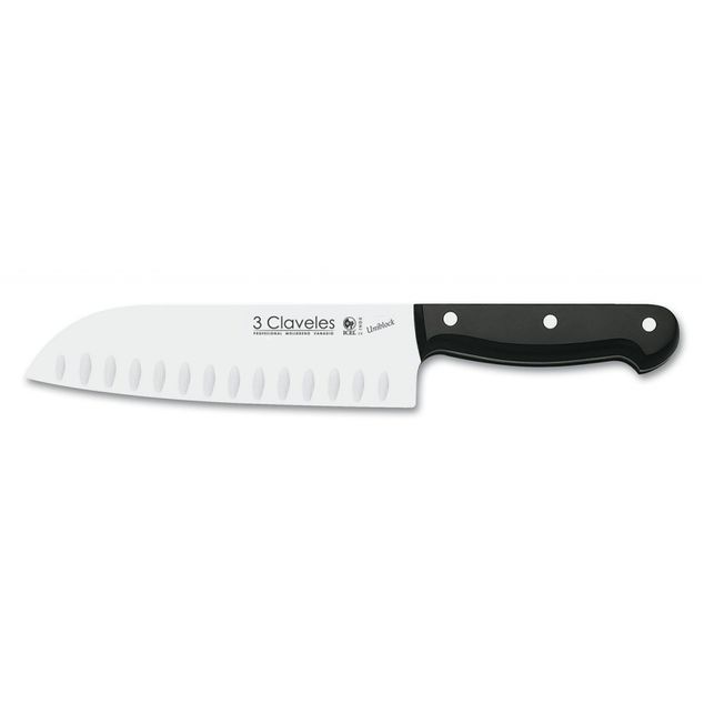 Santokukniv m/ luftlommer 18 cm