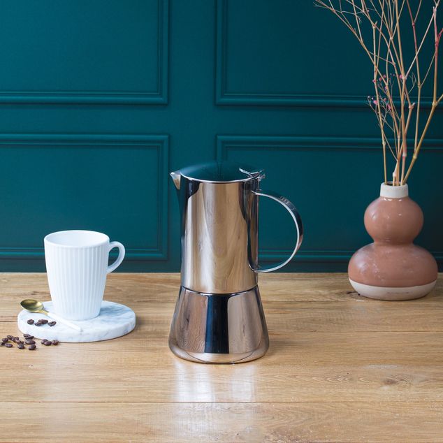 Capri Coffee Pot Shining Induction Stainless Steel 10 Cups