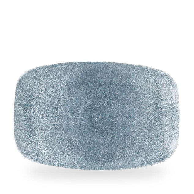 Raku Topaz Blue Oblong Platter 34.4 X 23.4Cm