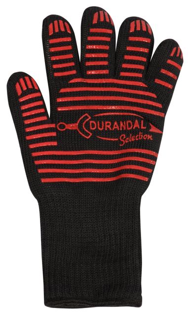 Louis Tellier Ambidextrous heat resistant glove - red and black - one size