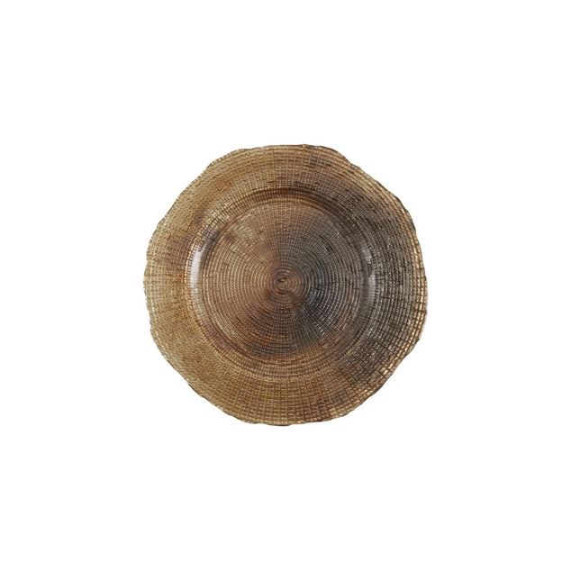 ACCESSORIES Showplate Glass antique gold - Ø33cm - H:10cm