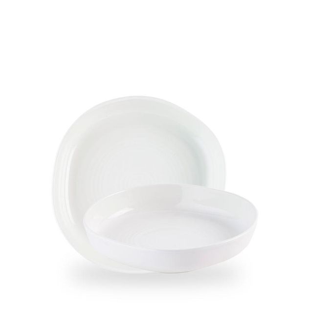 White Organic Walled Bowl 23cm x 4.5cm